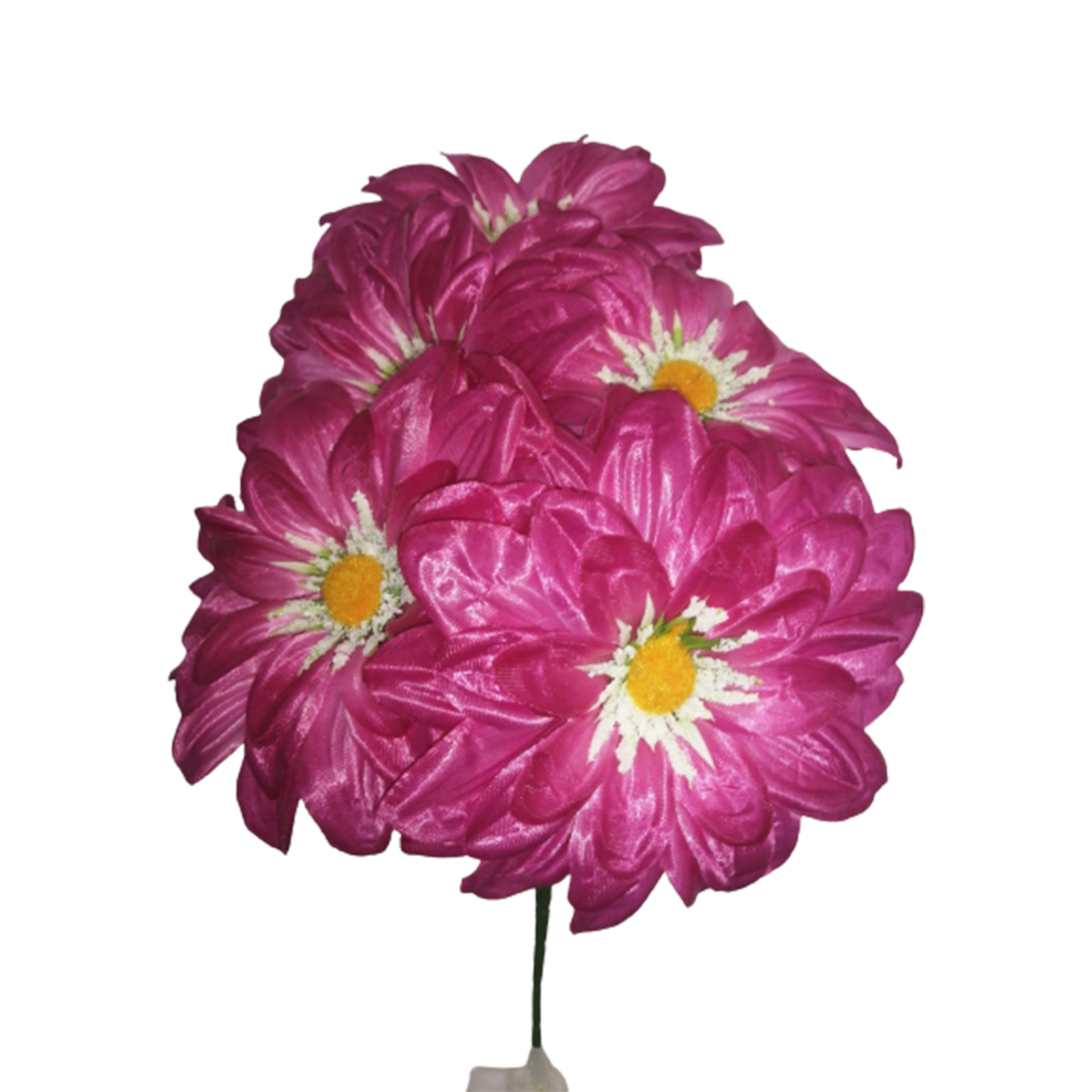 10 Ramos Flor Artificial Dalia Estrella Satinada 5 Flores Decoración Interior Exterior
