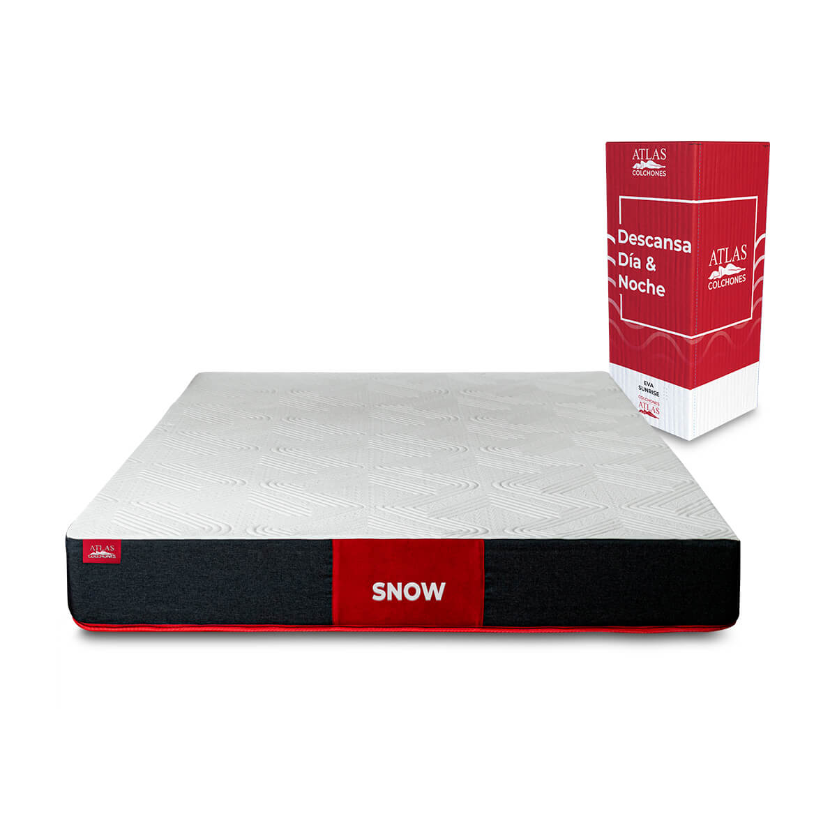 Colchón De Caja Colchones Atlas Matrimonial Snow Memory Foam