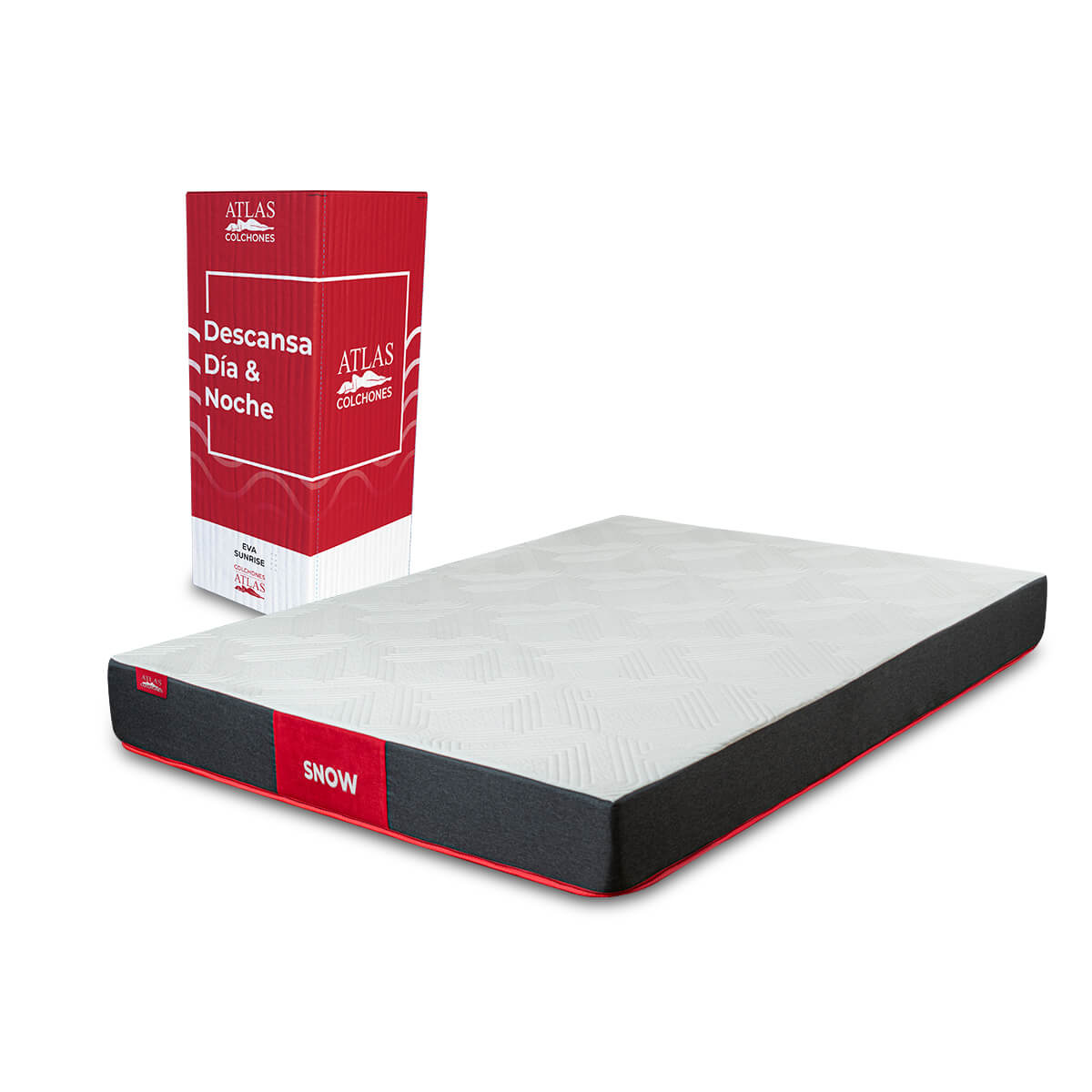 Colchón De Caja Colchones Atlas Matrimonial Snow Memory Foam