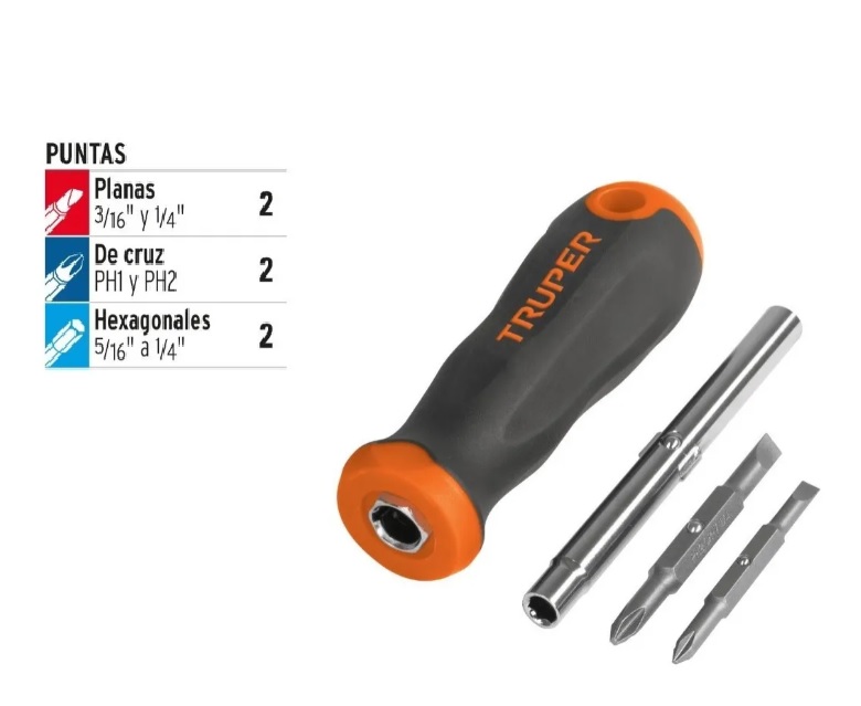 Desarmador 2 Puntas Dobles, Truper 14200