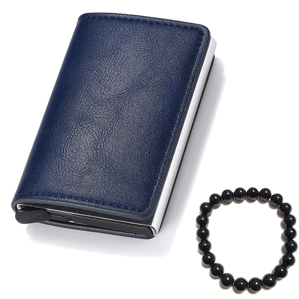 Cartera Tarjetero Antirrobo de Piel y Aluminio Billetera Segura Minimalista