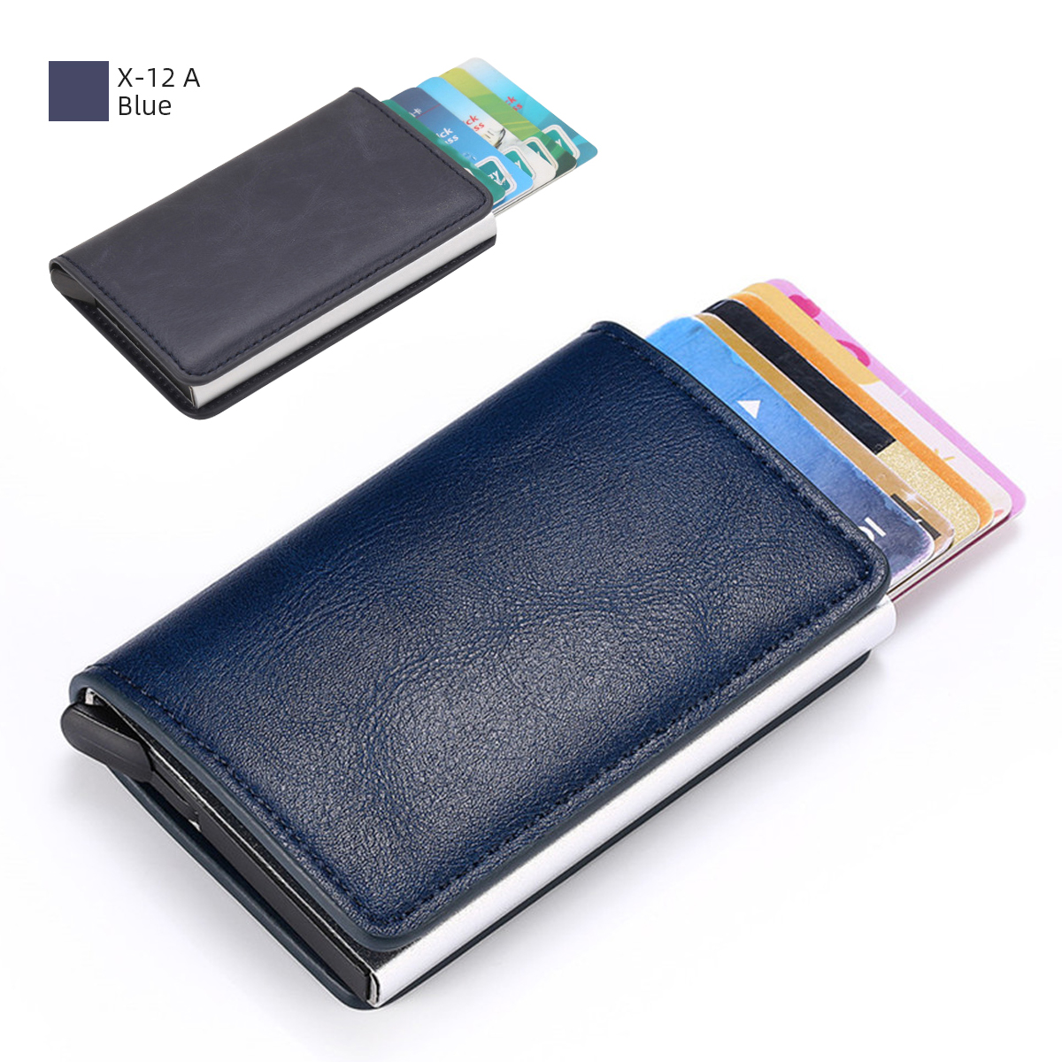Cartera Tarjetero Antirrobo de Piel y Aluminio Billetera Segura Minimalista