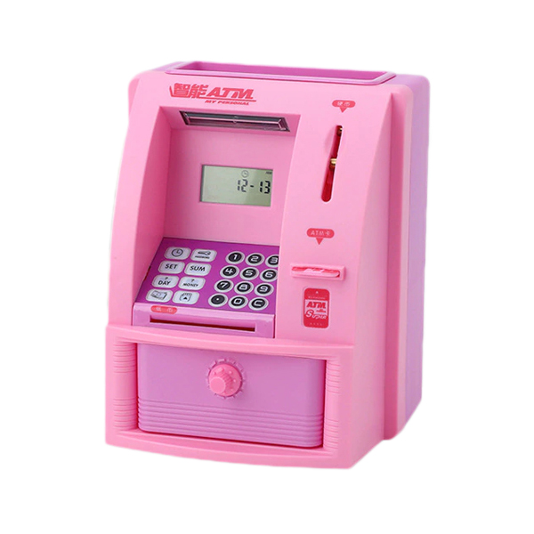 Alcancía Digital Mini Cajero Automático Para Ahorro. Color Rosa. SEAFON