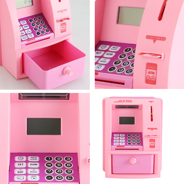 Alcancía Digital Mini Cajero Automático Para Ahorro. Color Rosa. SEAFON