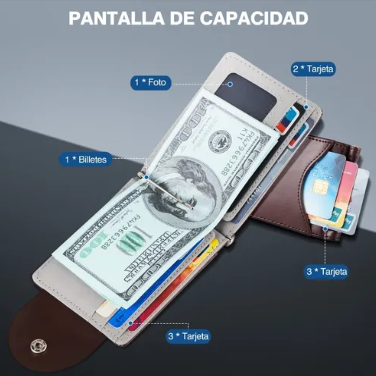 Cartera De Cuero Para Hombre Marron