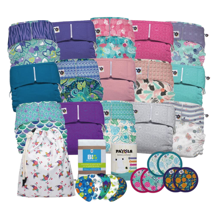 KIT 15 Todo Incluido Pañales Ecológicos de Tela Calidad Premium ! Algodón (NIÑA)
