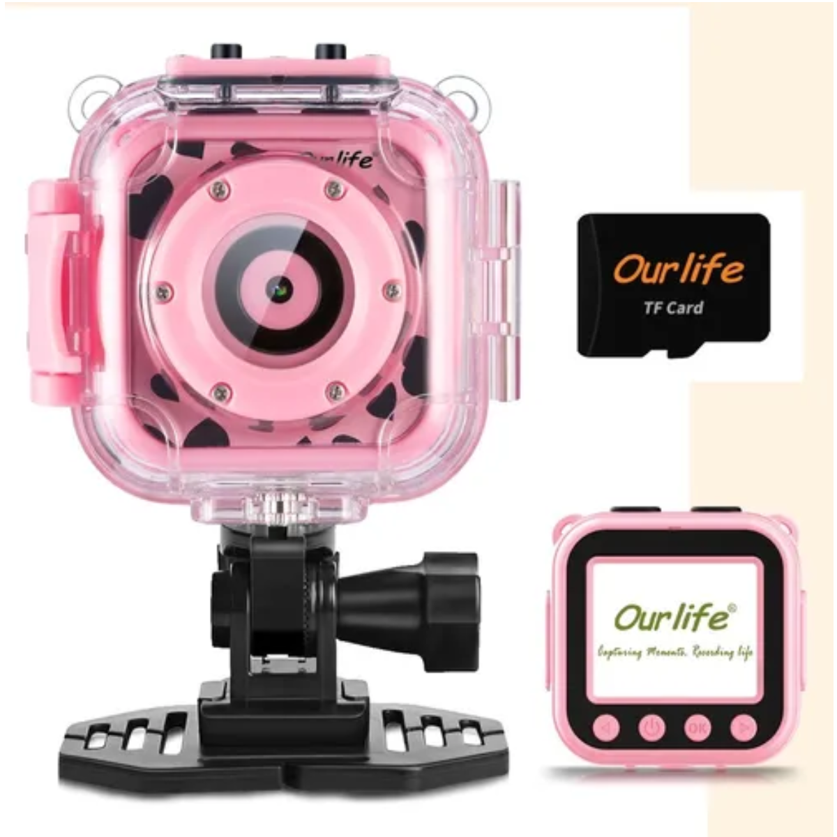 Cámara Digital Para Niños 1080p + Tf 8Gb Rosa