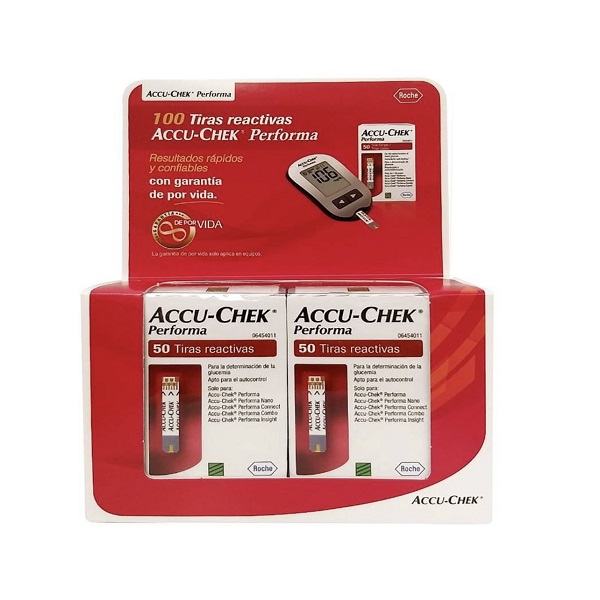 Tiras reactivas accu-chek performa 100 pzas