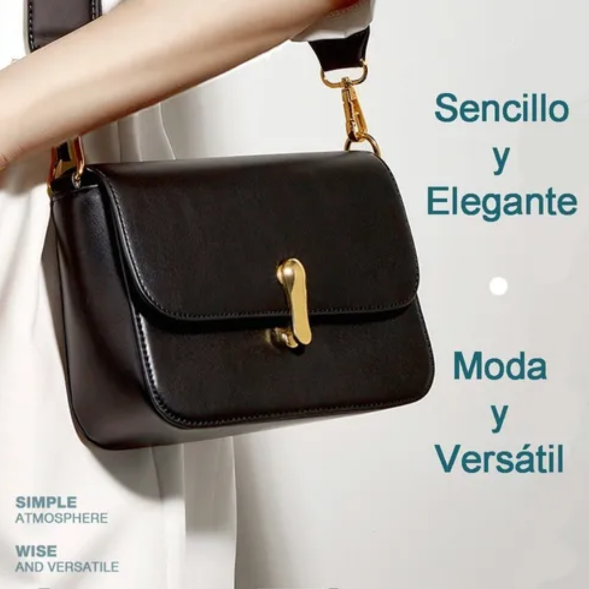 Bolsa Mariconera Para Dama Bandolera Impermeable Negra 