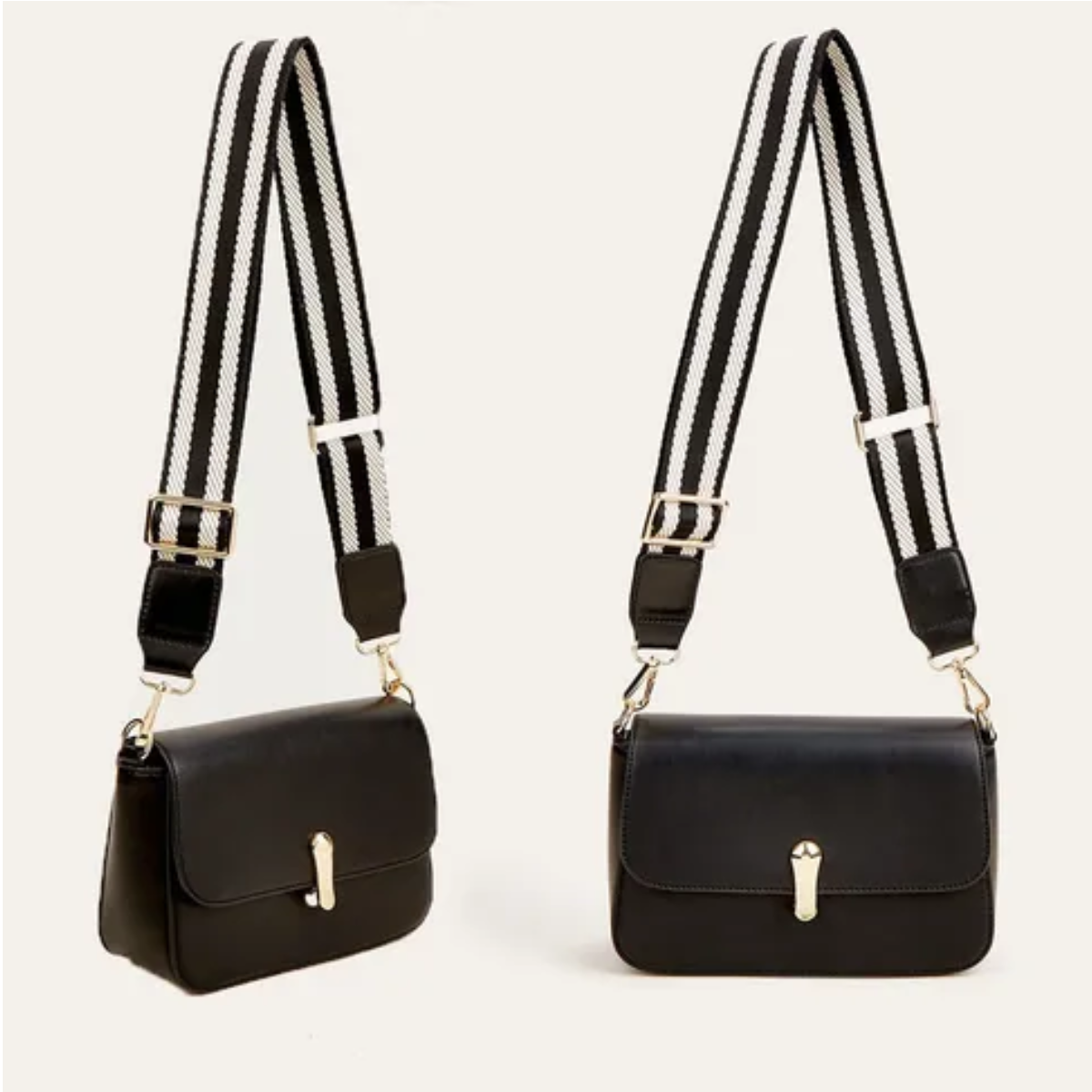 Bolsa Mariconera Para Dama Bandolera Impermeable Negra 