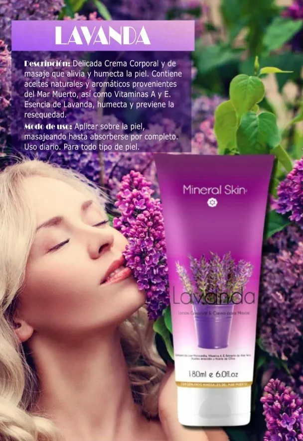 Crema Mineral Skin Mar Muerto Corporal Lavanda Con Vitaminas