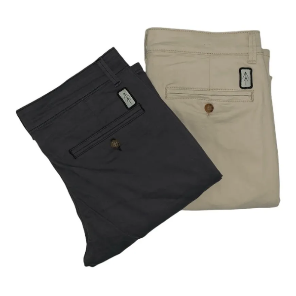 2 Pack Pantalones Estilo Chino De Gabardina Hombre Holstone