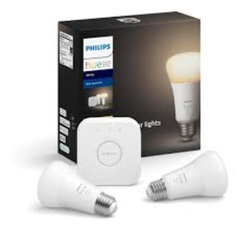 Foco Philips Hue Inteligentes Blancos 2 Piezas + Bridge