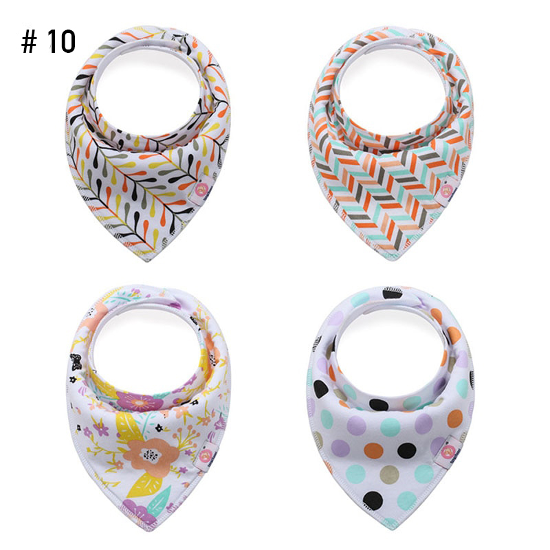 Kit De 4 Baberos-Bandana Para Bebé De Algodón Con Cinta Porta Chupón Innovashop