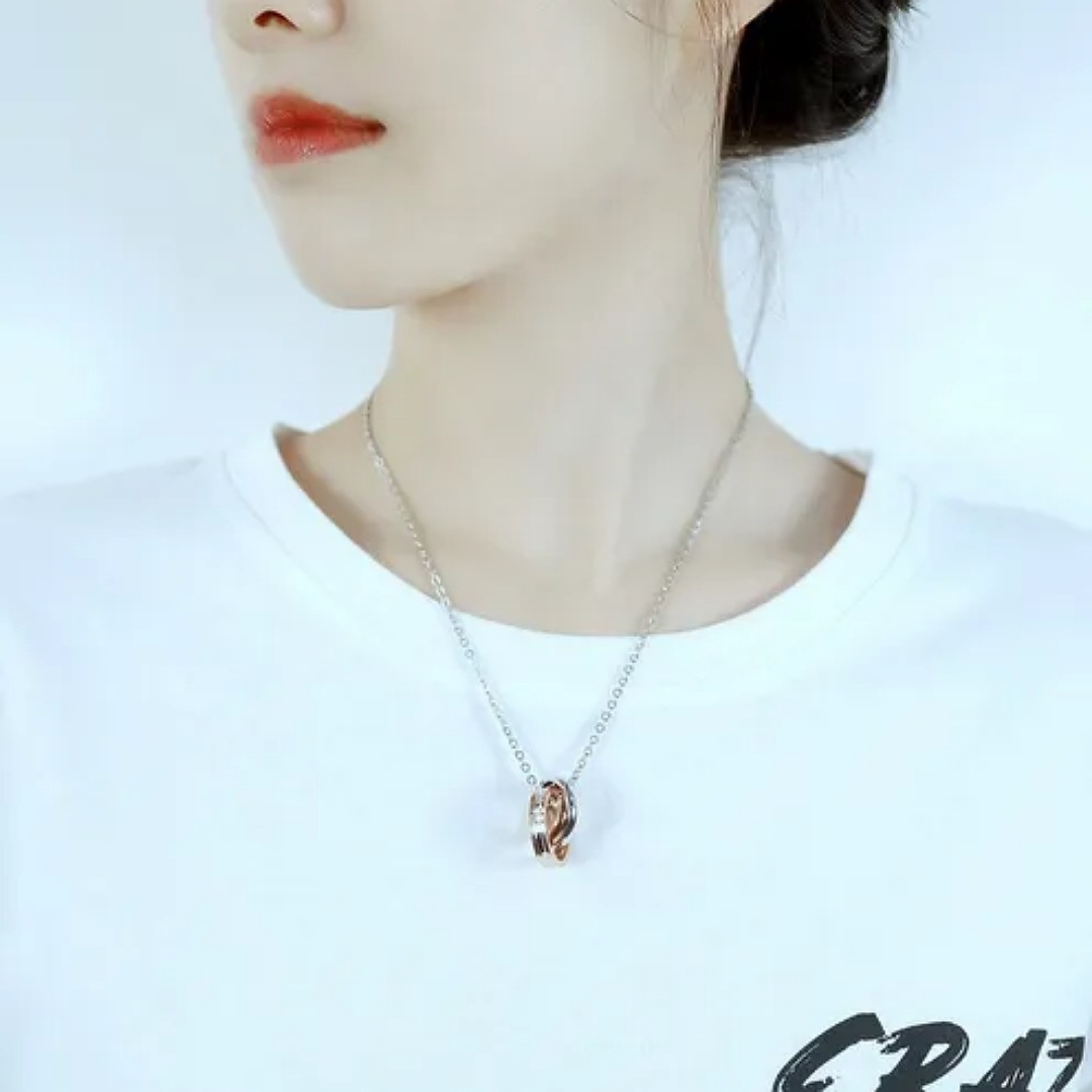 Collares De Pareja Acero Inoxidable Colgantes De Anillos