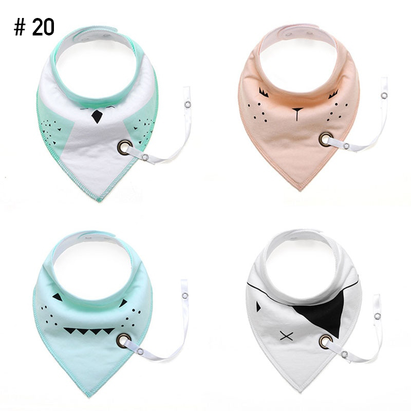Kit De 4 Baberos-Bandana Para Bebé De Algodón Con Cinta Porta Chupón Innovashop
