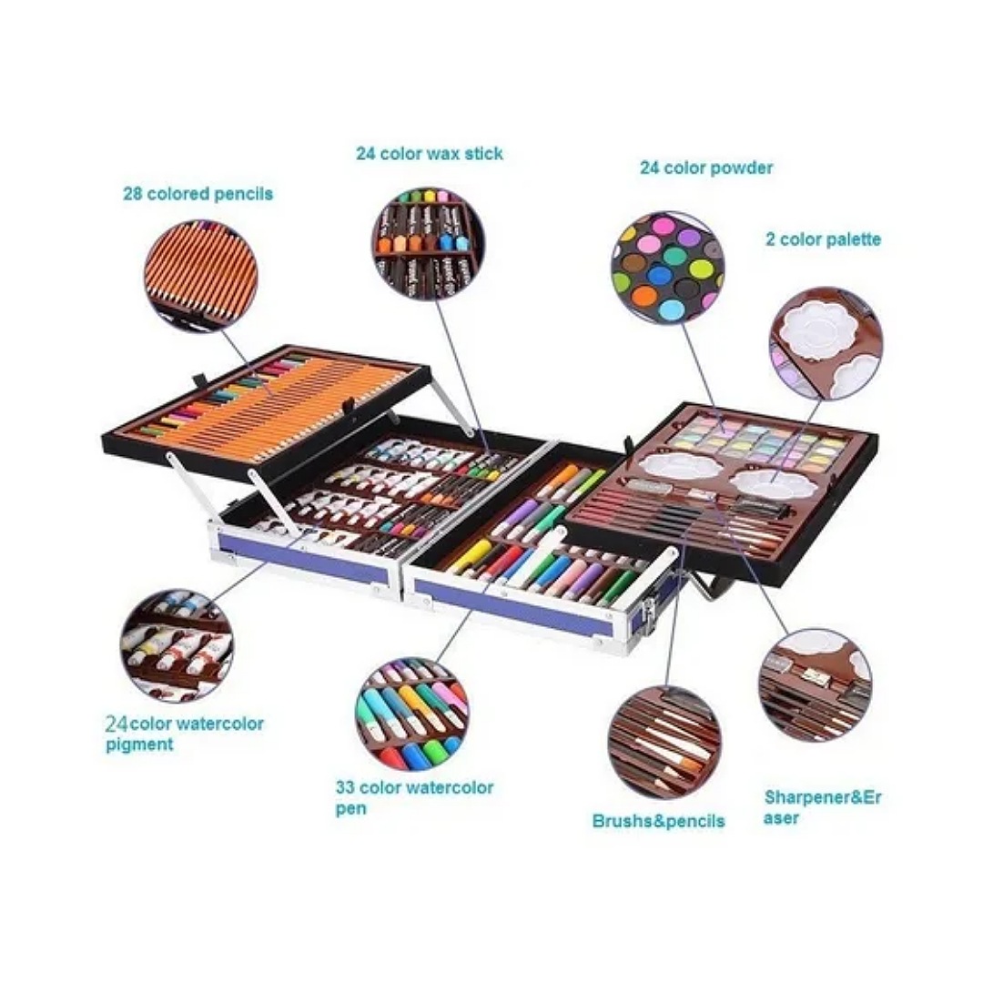 Juego De 145 Piezas De Arte De Lujo Estuche De Alum