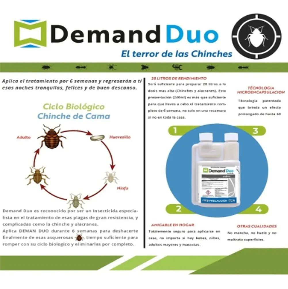 Demand Duo 240ml Sin Olor Elimina La Mayoria De Los Insectos