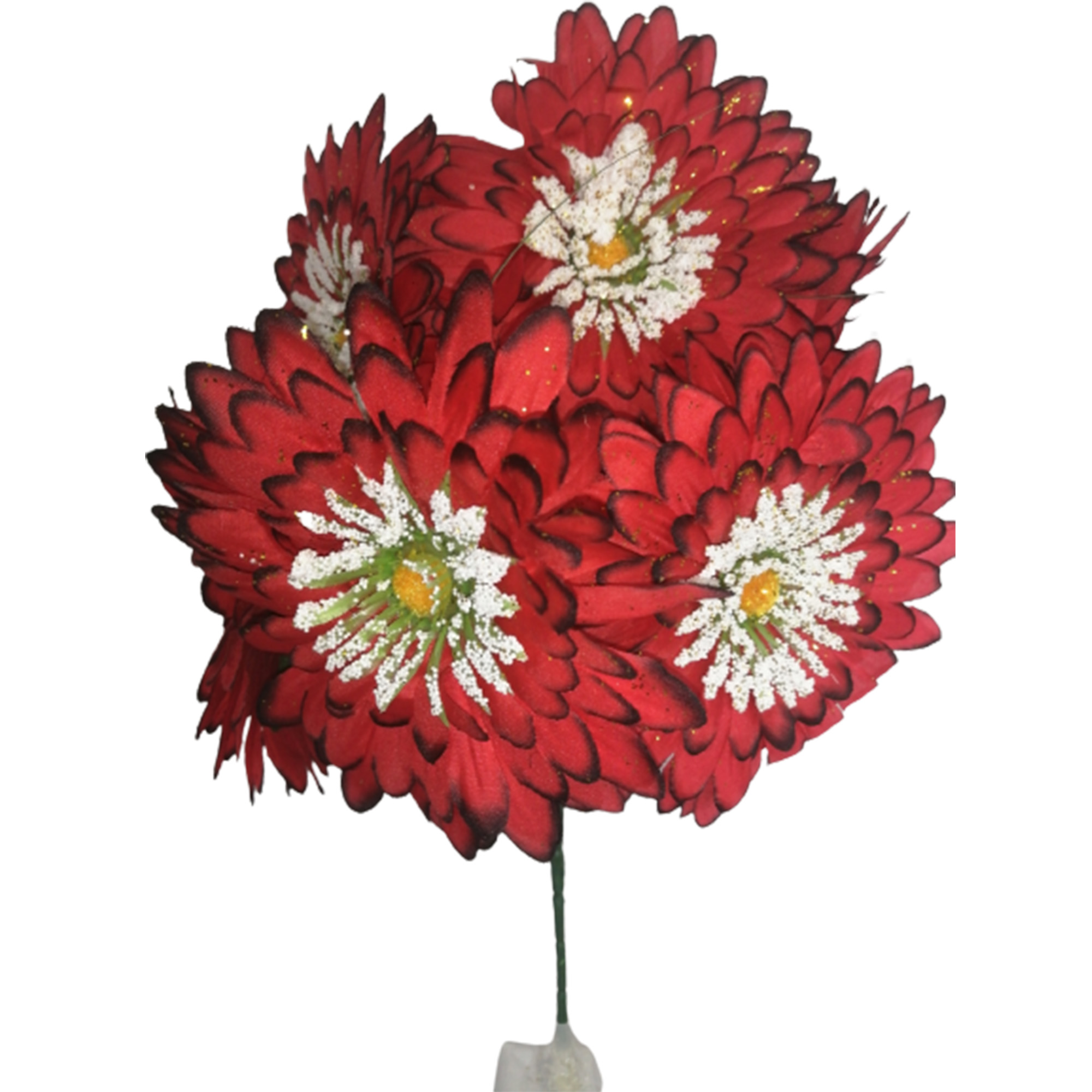 10 Ramos Flor Artificial Gerbera Diamantada 6 Flores Decoración Interior Exterior