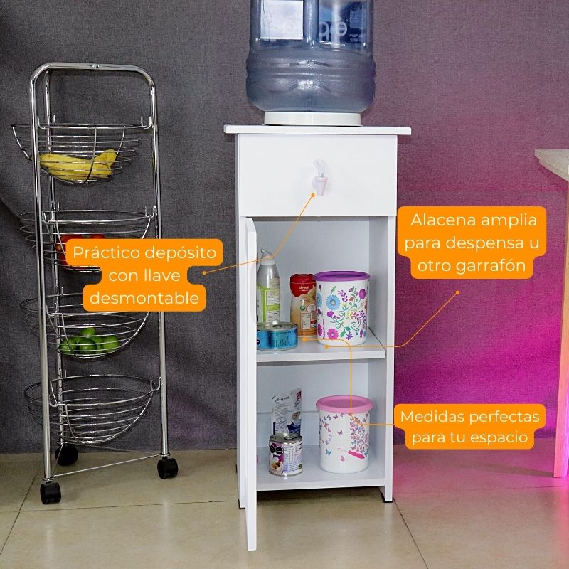 Porta Garrafón Dispensador de Agua Blanco Alacena