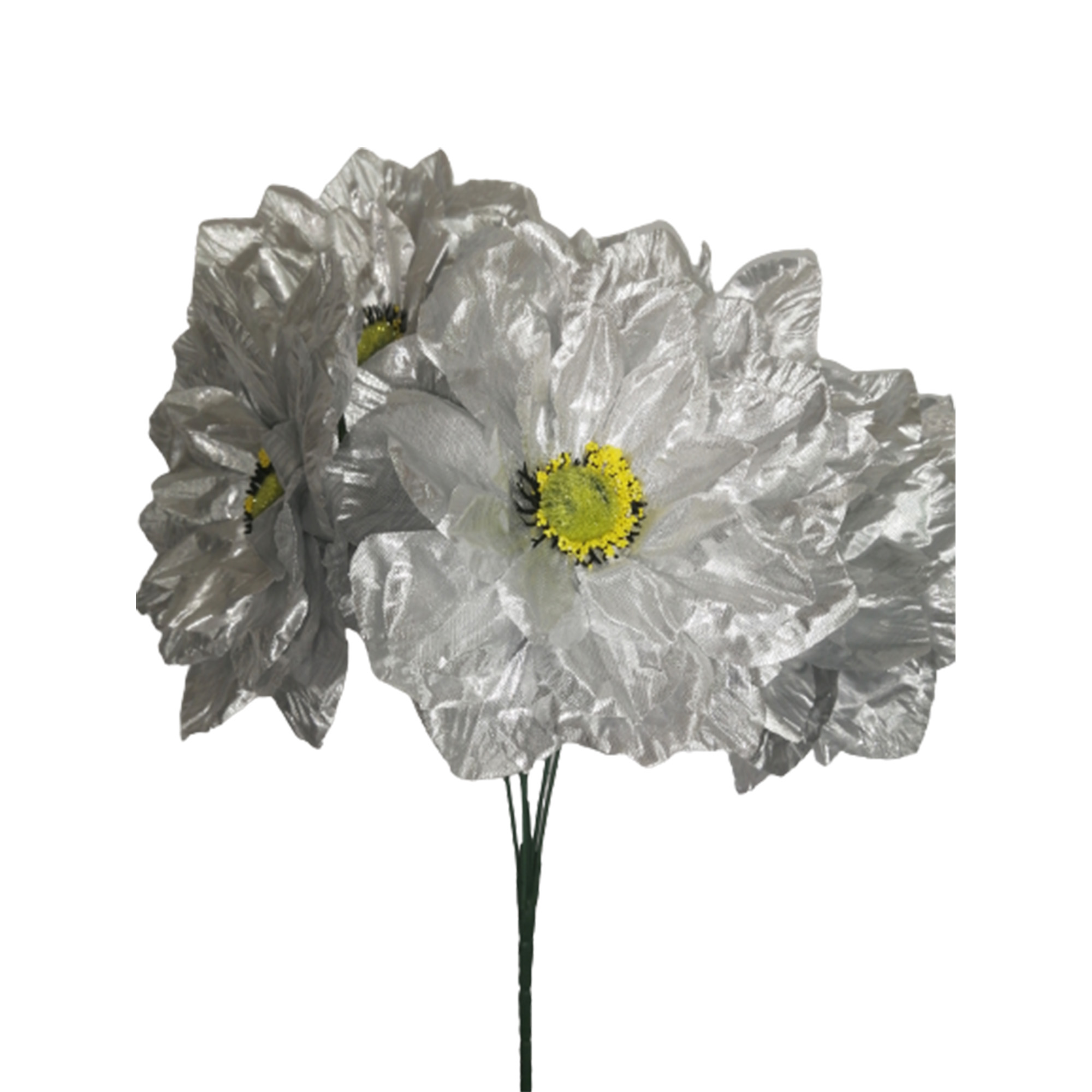 10 Ramos Flor Artificial Dalia Satinada 6 Flores Decoración Interior Exterior