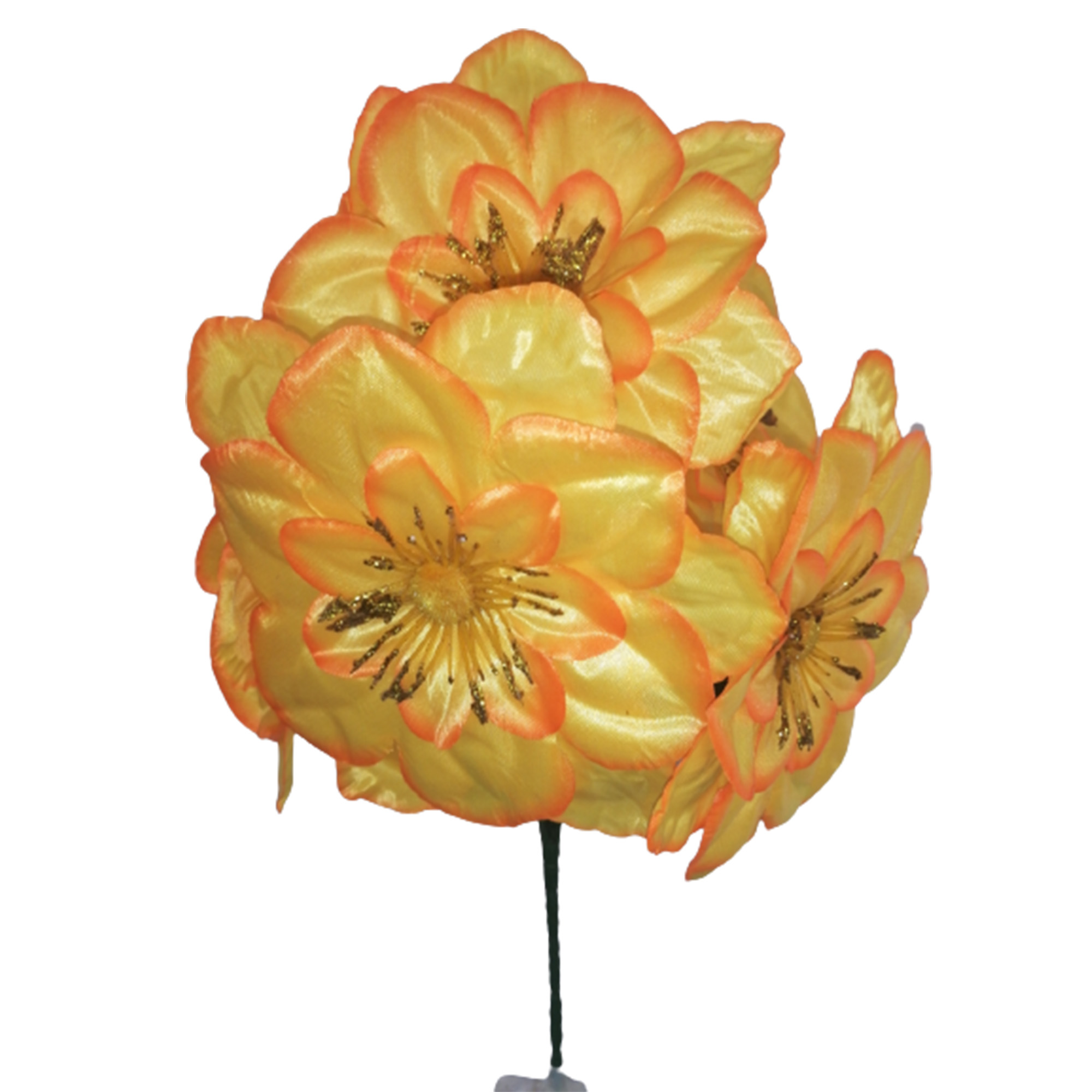 10 Ramos Flor Artificial Dalia Satinada 6 Flores Decoración Interior Exterior