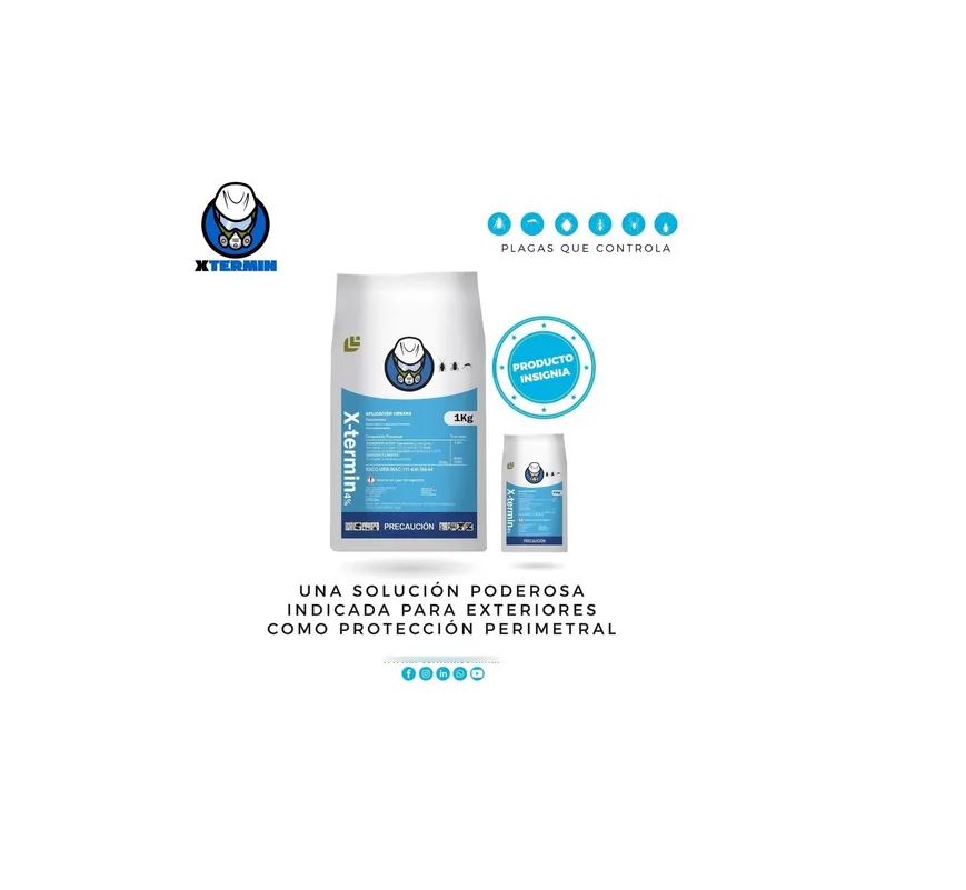 Kit Espolvoreador + X-termin 1 Kg Para Insectos
