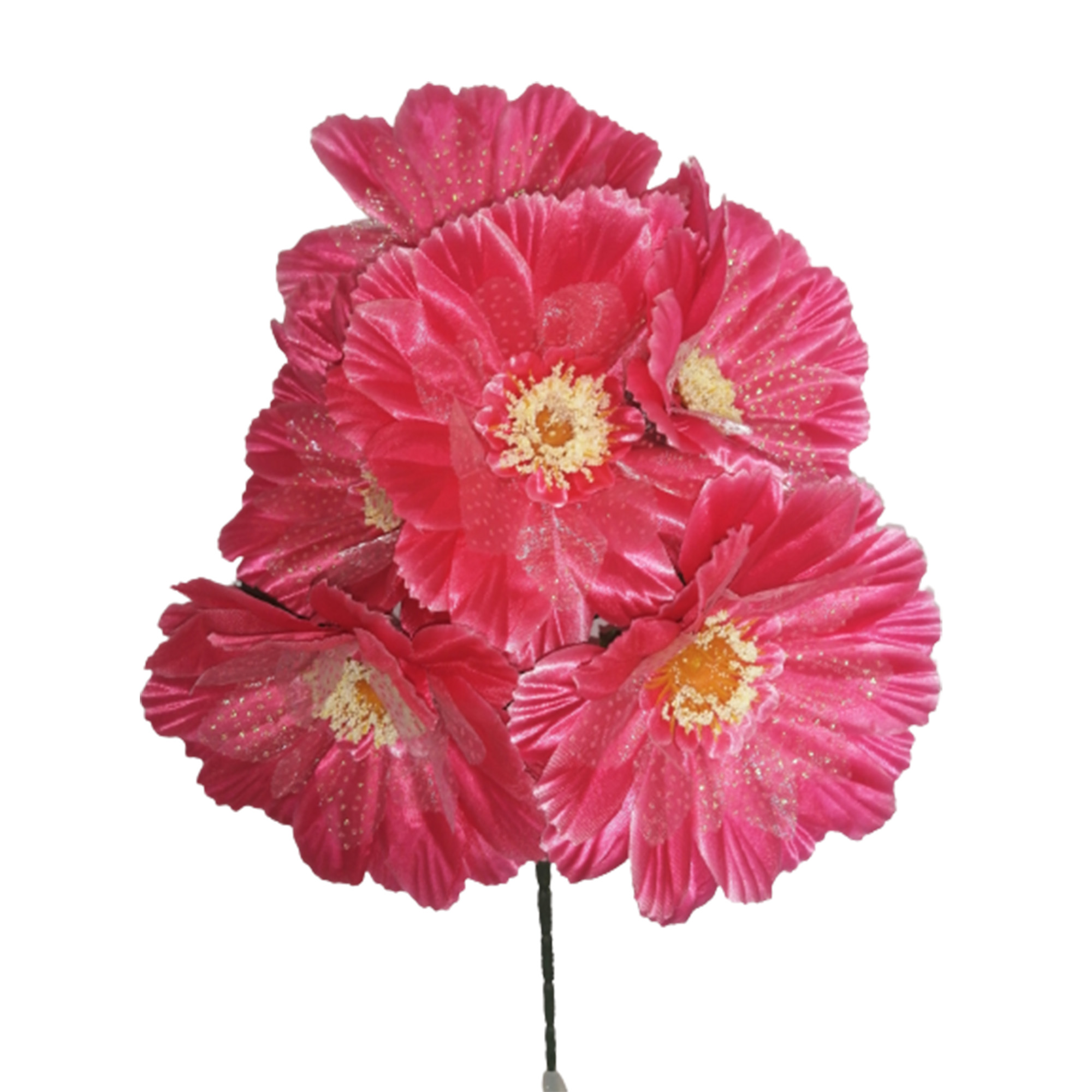 10 Ramos Flor Artificial Dalia con Tul 6 Flores Decoración Interior Exterior