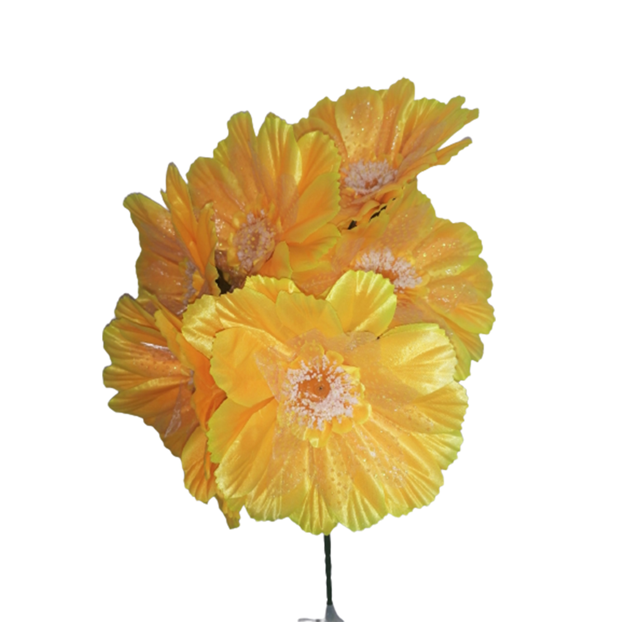 10 Ramos Flor Artificial Dalia con Tul 6 Flores Decoración Interior Exterior
