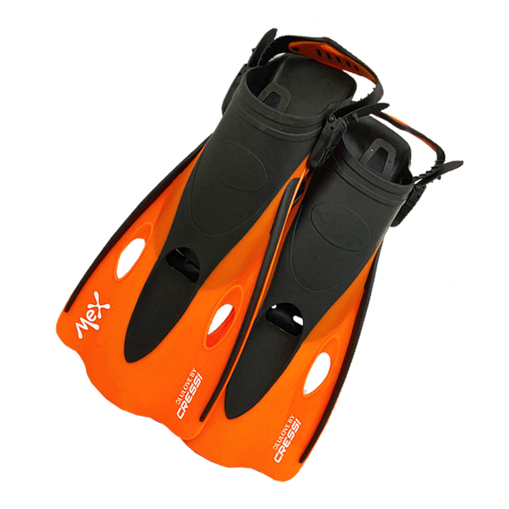 Set CRESSI Mex Jr Pegaso Iguana Visor, Tubo y Aletas Ideal para Snorkeling Infantil Color Azul/Naranja