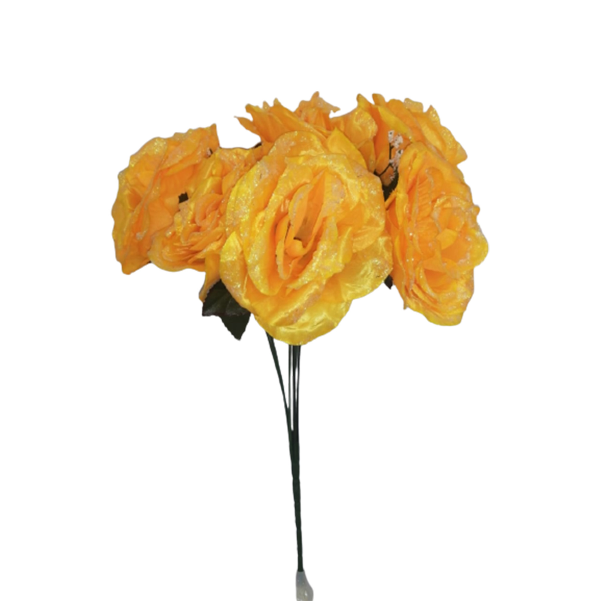 8 Ramos Flor Artificial Rosal Diamantado 6 Flores Decoración Interior Exterior