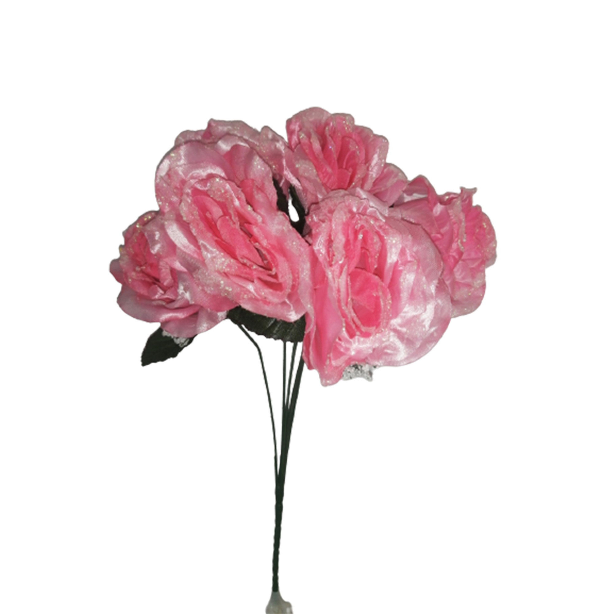 8 Ramos Flor Artificial Rosal Diamantado 6 Flores Decoración Interior Exterior