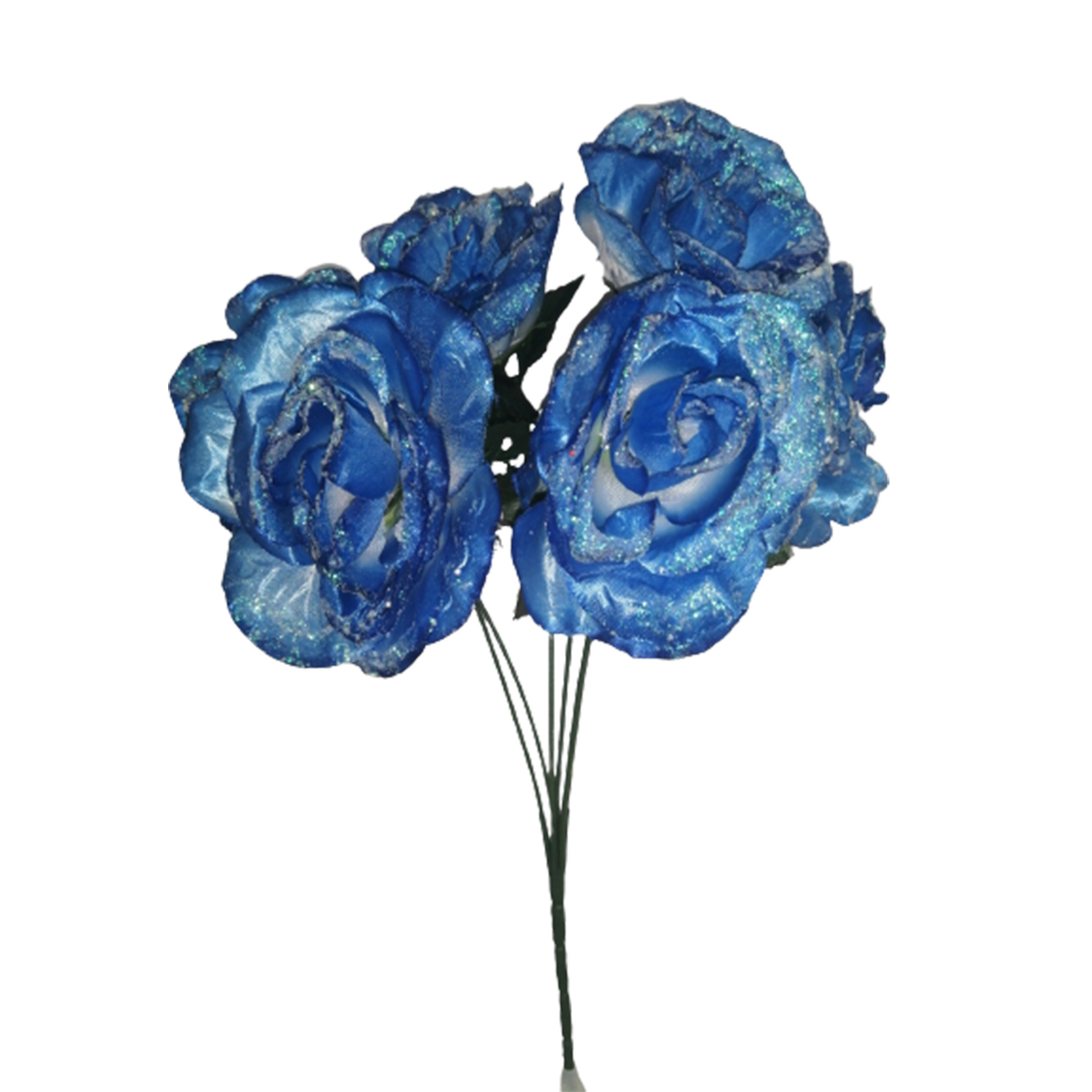 8 Ramos Flor Artificial Rosal Diamantado 6 Flores Decoración Interior Exterior