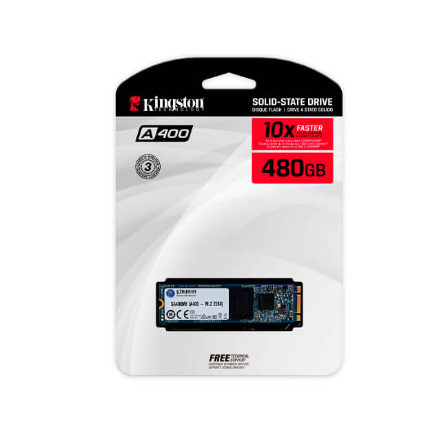 Disco de Estado Sólido SSD Kingston A400, 480GB, SATA III, M.2