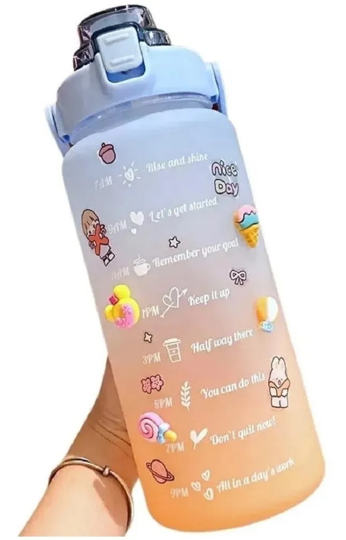 HILEX BOTELLON DE AGUA MOTIVACIONAL AZUL 2 Litros