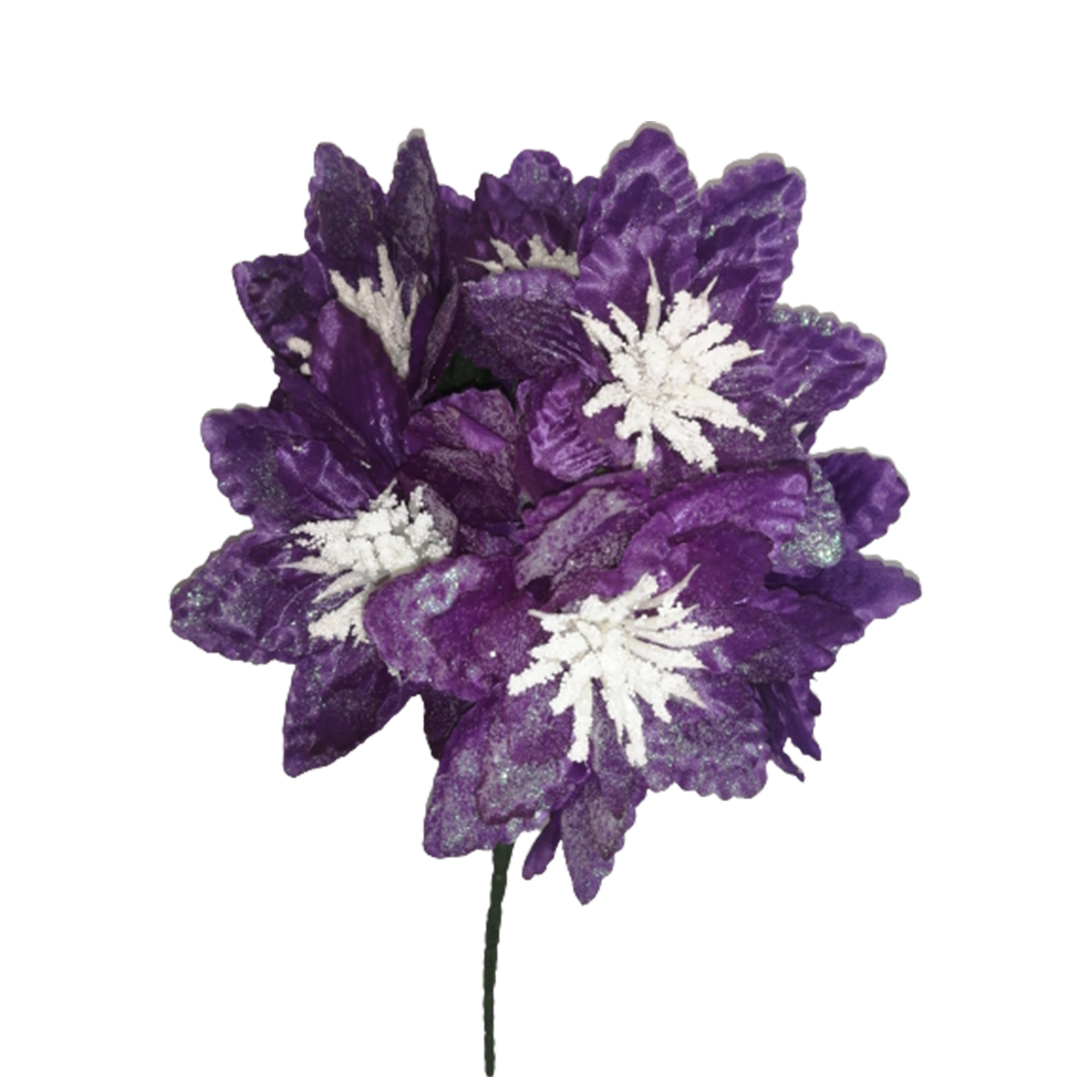 10 Ramos Flor Artificial Dalia Estrella Diamantado 6 Flores Decoración Interior Exterior