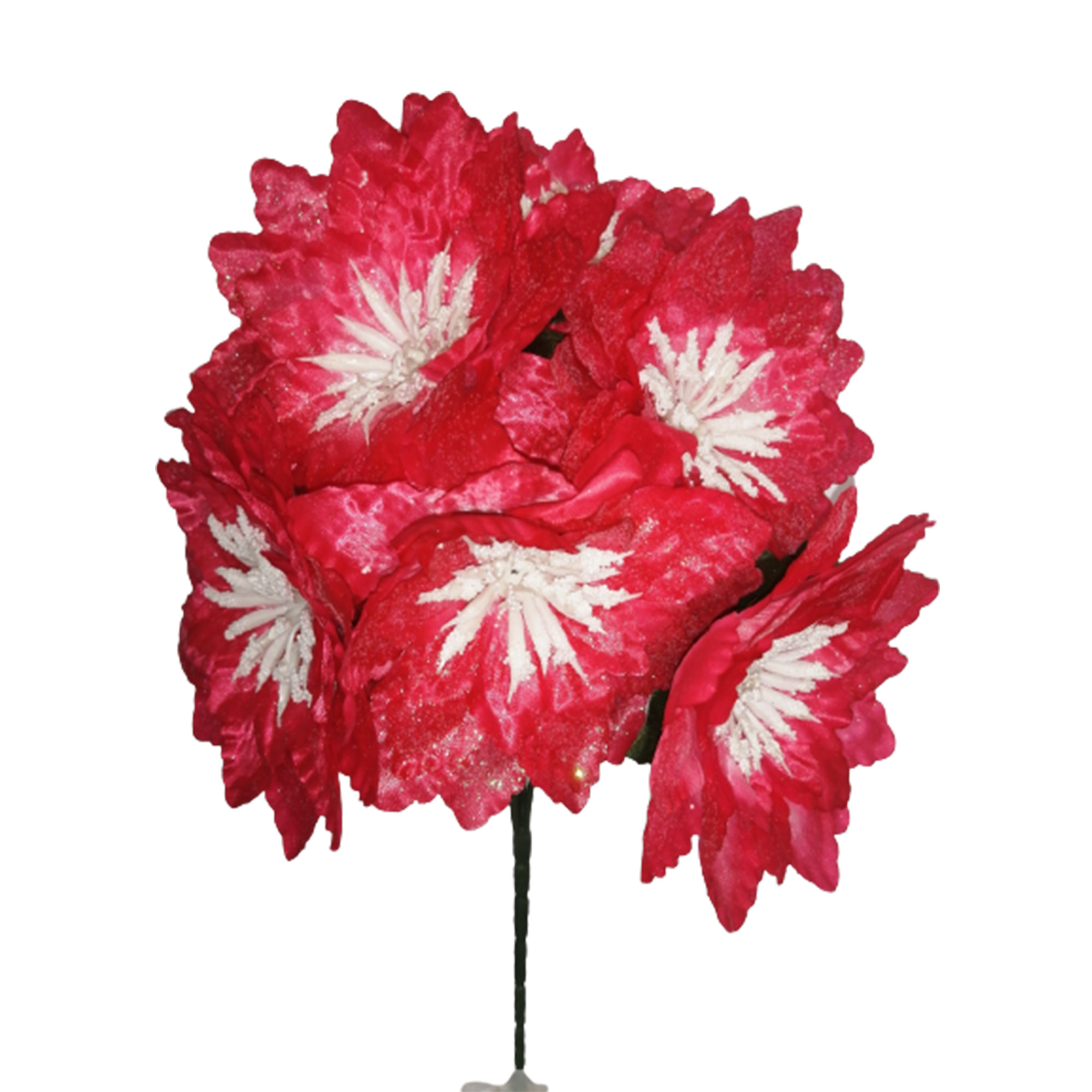 10 Ramos Flor Artificial Dalia Estrella Diamantado 6 Flores Decoración Interior Exterior