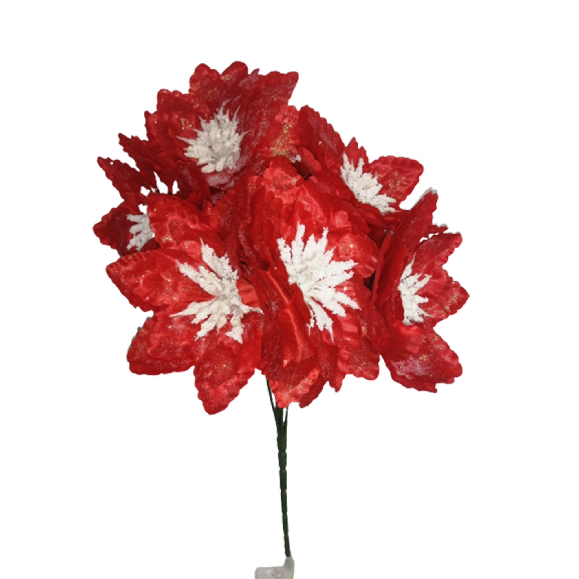 10 Ramos Flor Artificial Dalia Estrella Diamantado 6 Flores Decoración Interior Exterior