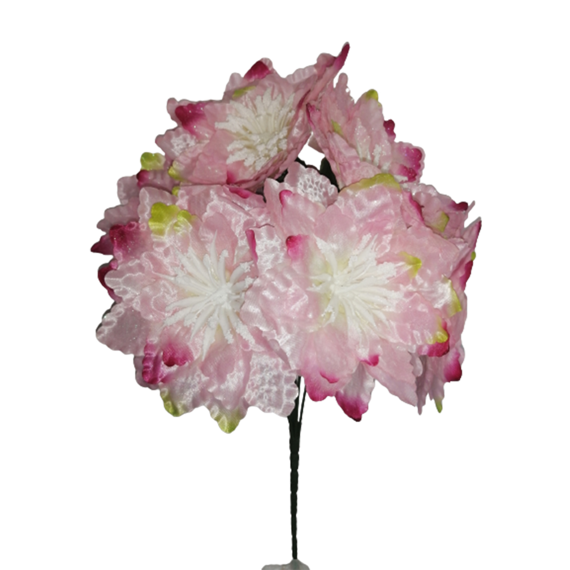 10 Ramos Flor Artificial Dalia Estrella Diamantado 6 Flores Decoración Interior Exterior