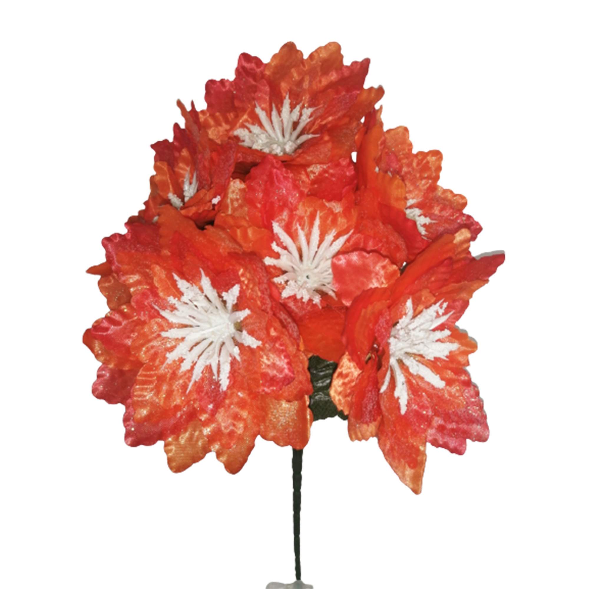 10 Ramos Flor Artificial Dalia Estrella Diamantado 6 Flores Decoración Interior Exterior