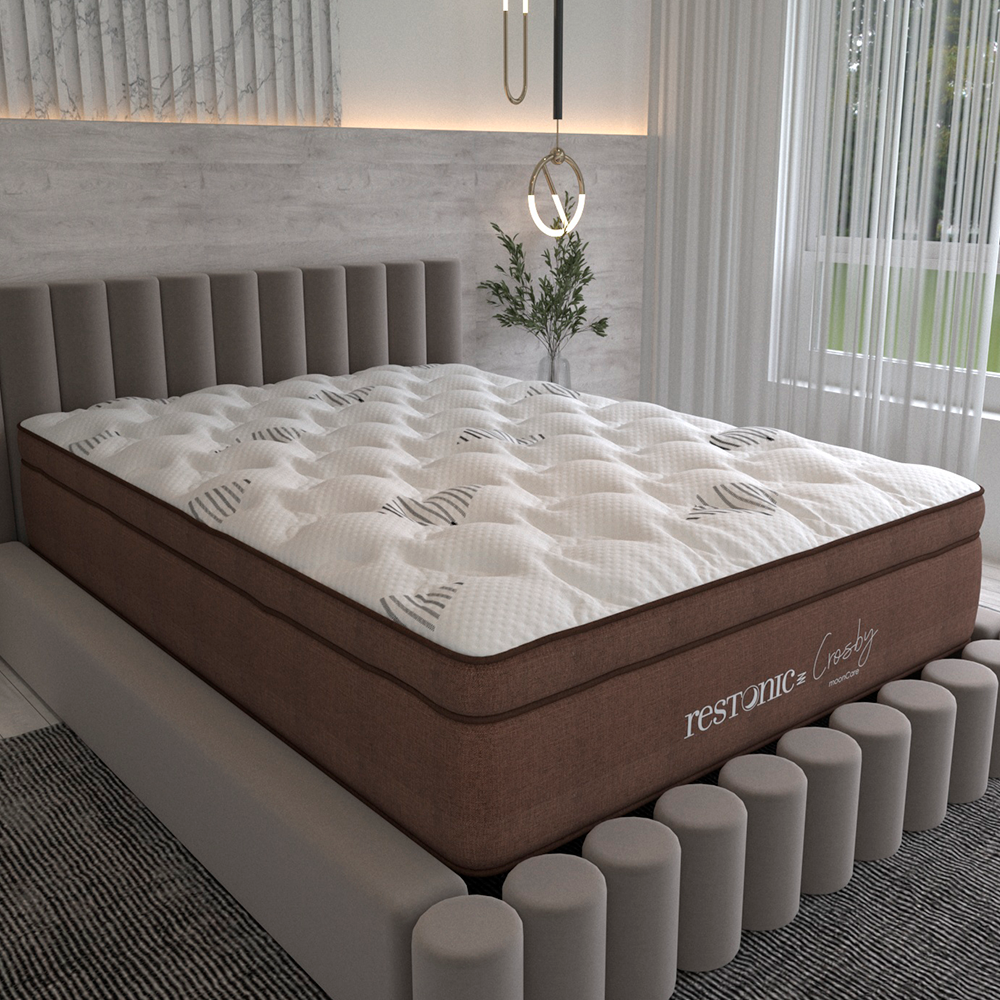 Colchón Matrimonial Restonic Crosby Con Mega Colchoneta Premium + ¨EDREDON MATRIMONIAL Y 2 ALMOHADAS GRATIS¨