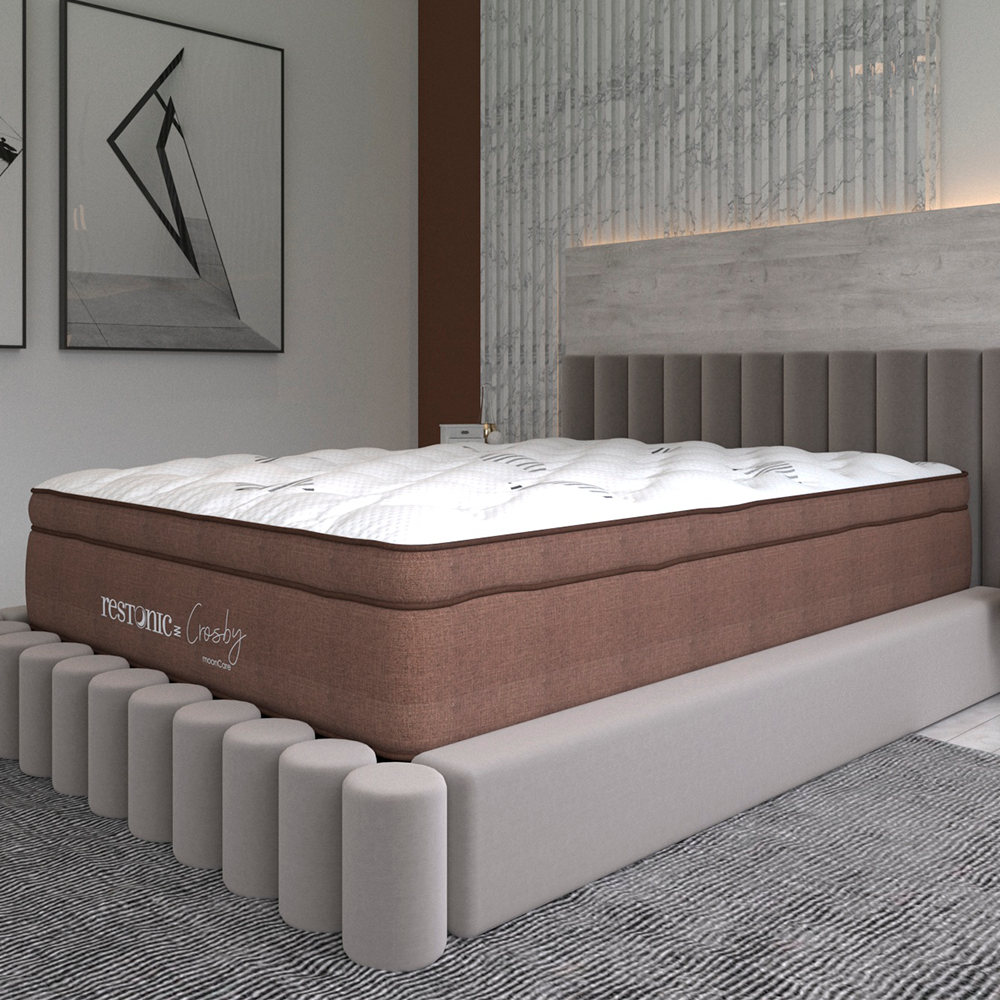 Colchón Matrimonial Restonic Crosby Con Mega Colchoneta Premium + ¨EDREDON MATRIMONIAL Y 2 ALMOHADAS GRATIS¨