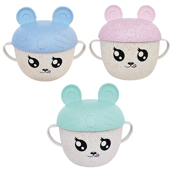 Tupper Tazon Infantil Con Orejas Ecologico Lunch Infantil Bambú