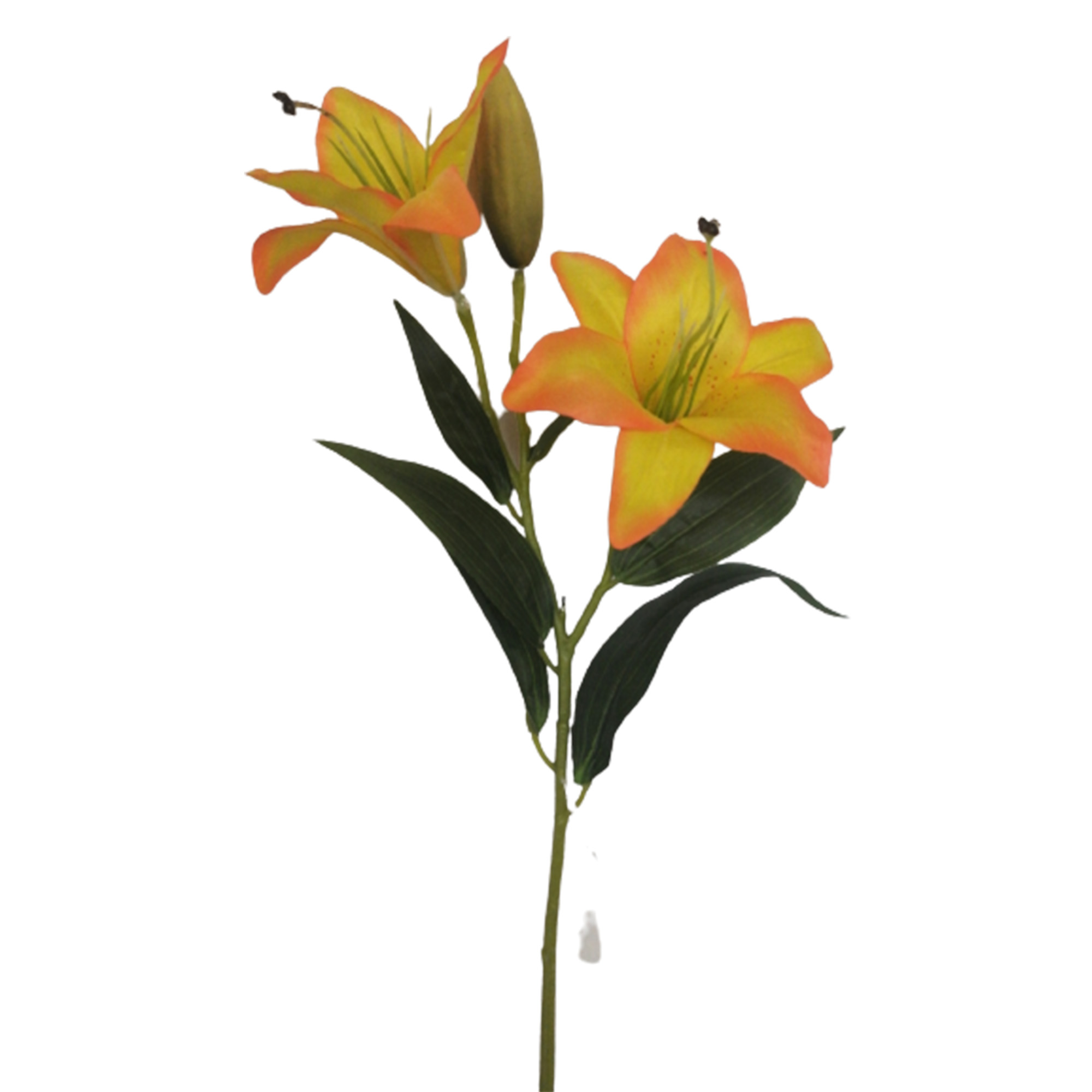 8 Ramos Flor Artificial Vara Lirio (Lily) 2 Flores Decoración Interior Exterior