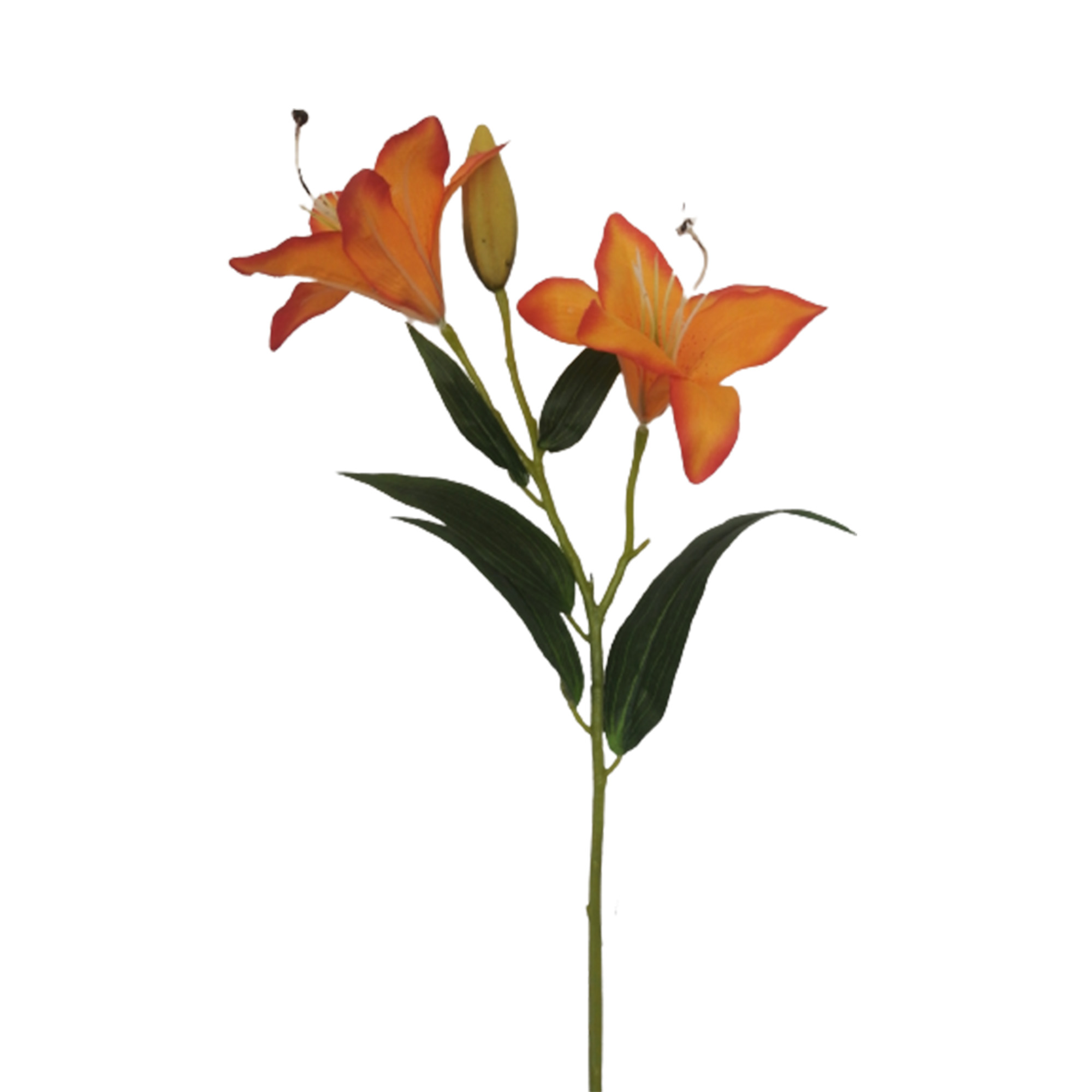 8 Ramos Flor Artificial Vara Lirio (Lily) 2 Flores Decoración Interior Exterior