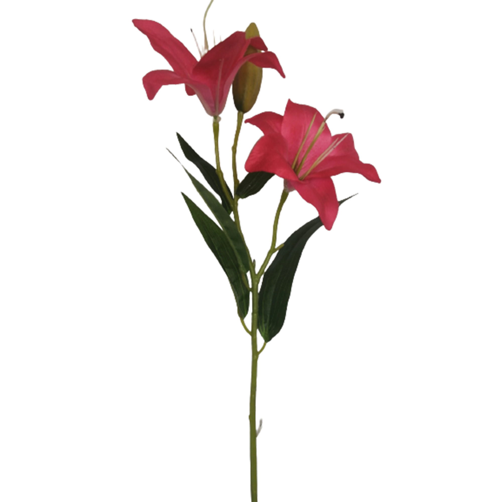 8 Ramos Flor Artificial Vara Lirio (Lily) 2 Flores Decoración Interior Exterior