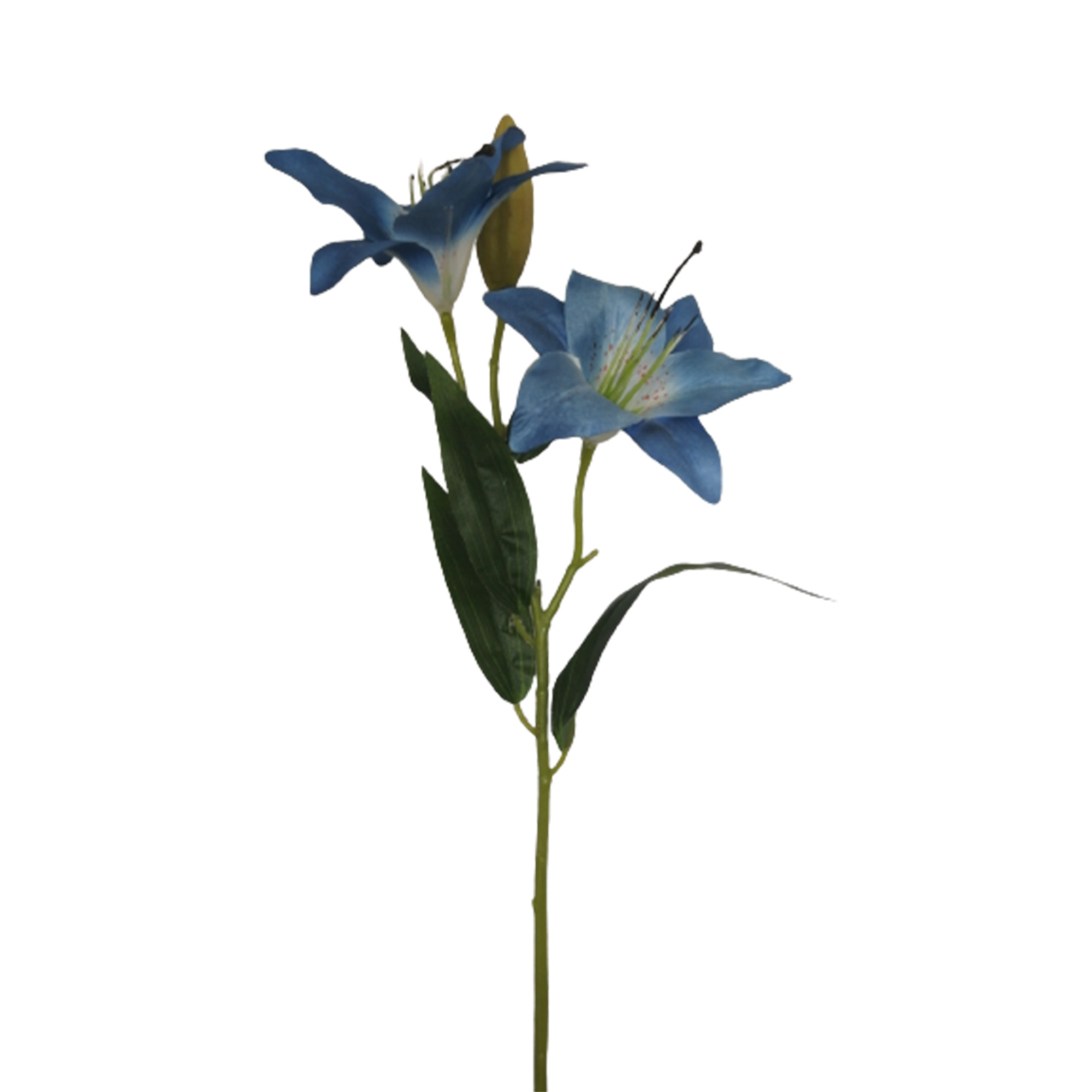 8 Ramos Flor Artificial Vara Lirio (Lily) 2 Flores Decoración Interior Exterior