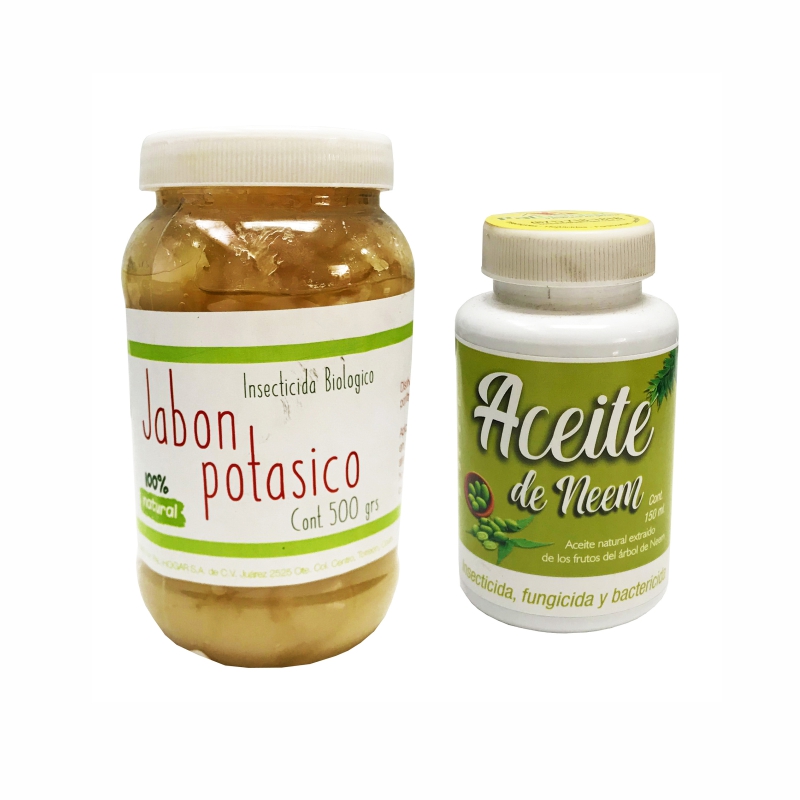 Combo Aceite De Neem 150ml +jabon Potasico 500gr Insecticida