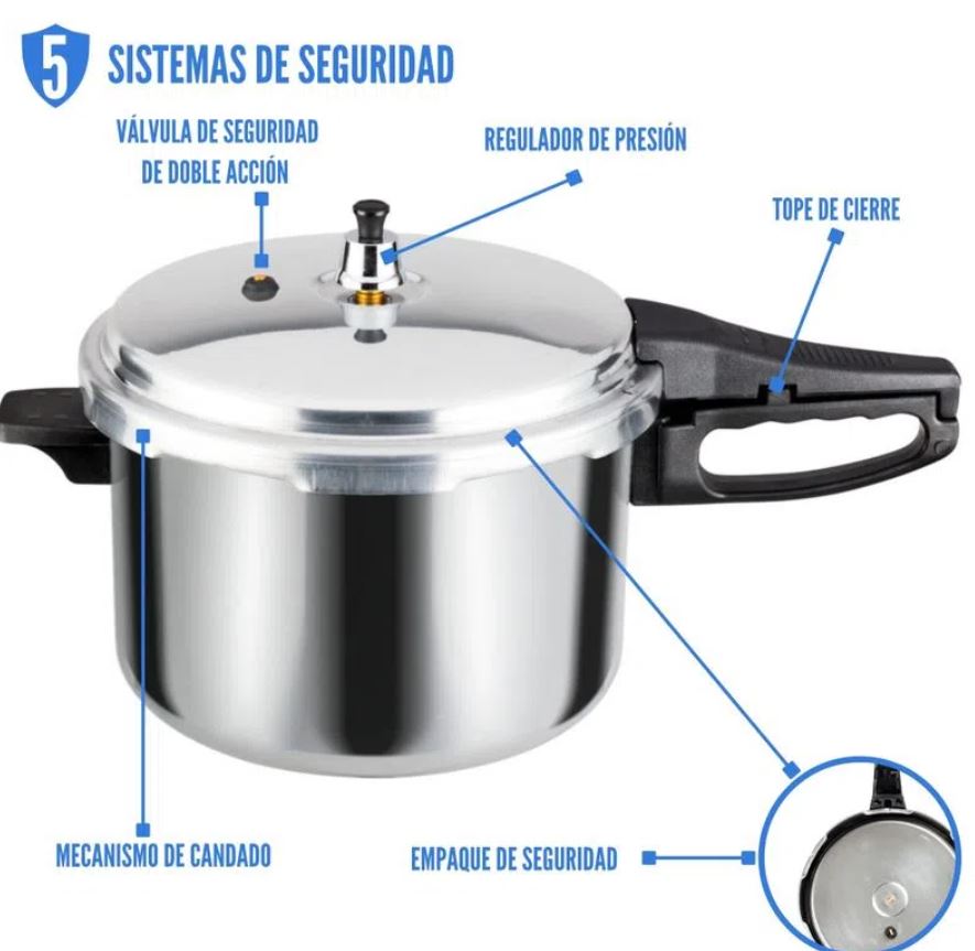 Liquidacion! Paquete 12 piezas Olla Express Y Cacerola de 6 Litros con Cacerola de Acero Esmaltado 