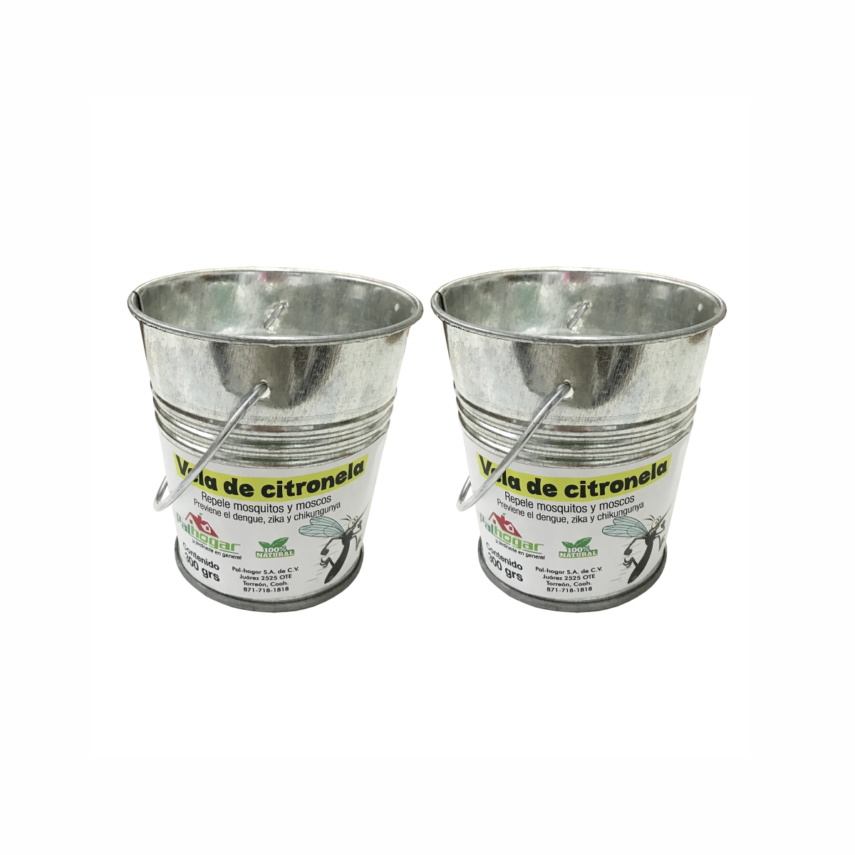 Paq 2 Velas De Citronela Repelente De Mosquitos 300 Gr
